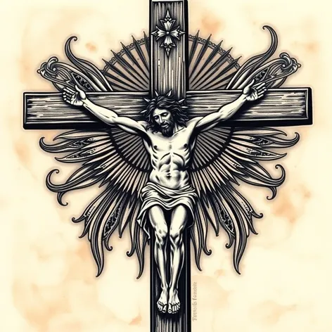 jesus on cross tattoo