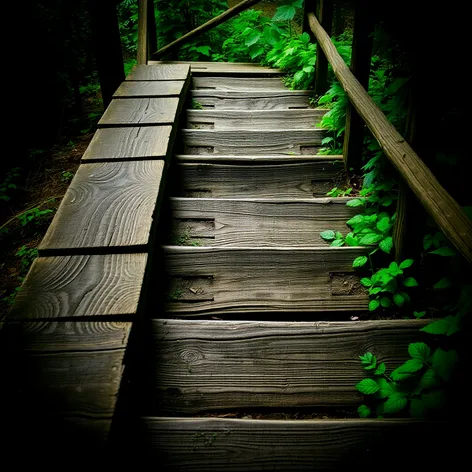 outdoor wooden stairs