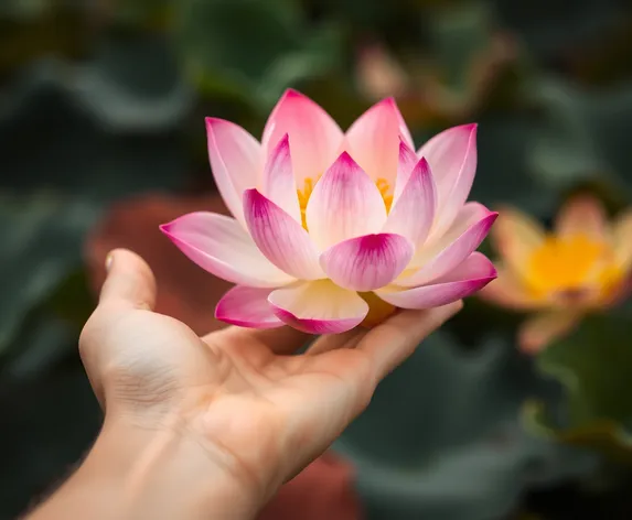 lotus flower on hand