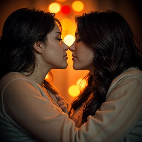 Lesbians kissing