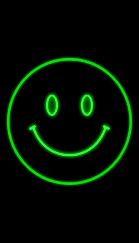 neon green smiley face