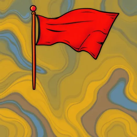 cartoon red flag