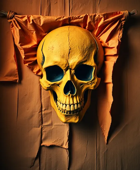 vintage crepe paper skull