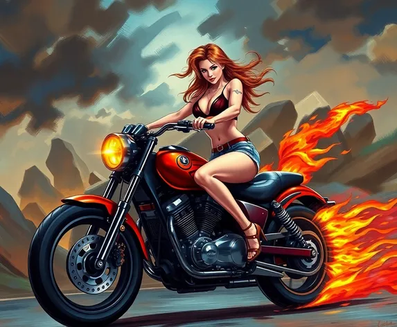 hot girl on motorcycle