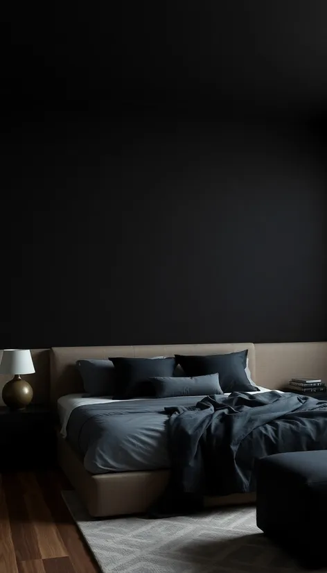 black colour bedroom