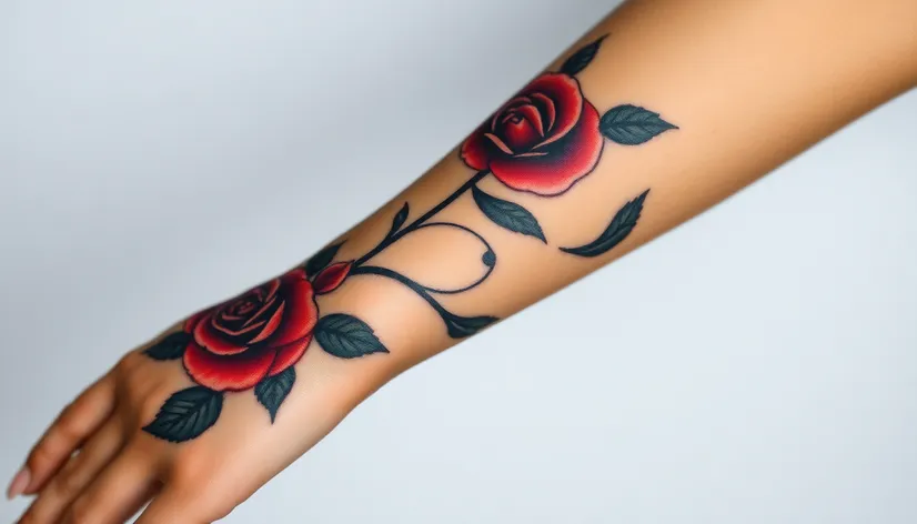 tattoo rose forearm