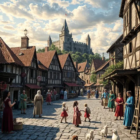 Medieval Europe village square