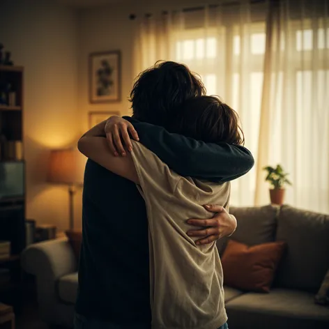 2 people hugging each