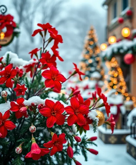 xmas red flowers