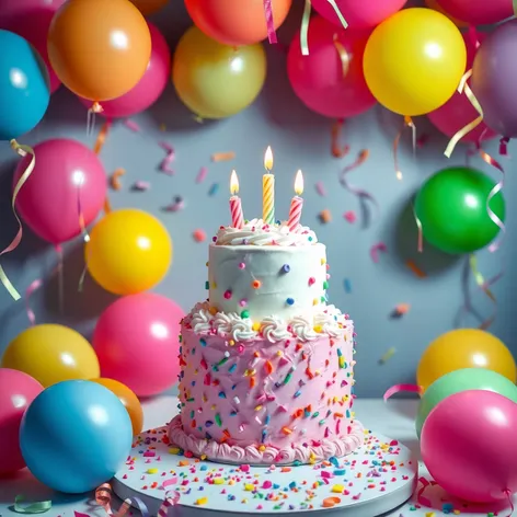 balloons and cake