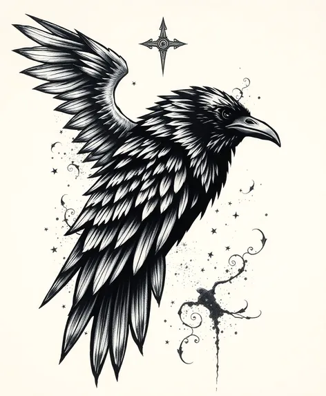 viking raven tattoo