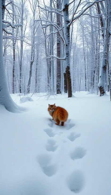 cat tracks snow