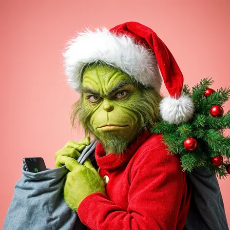 Grinch, Santa costume, Christmas