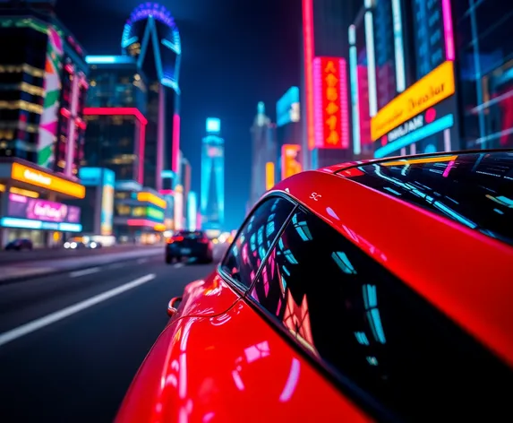 red neon car