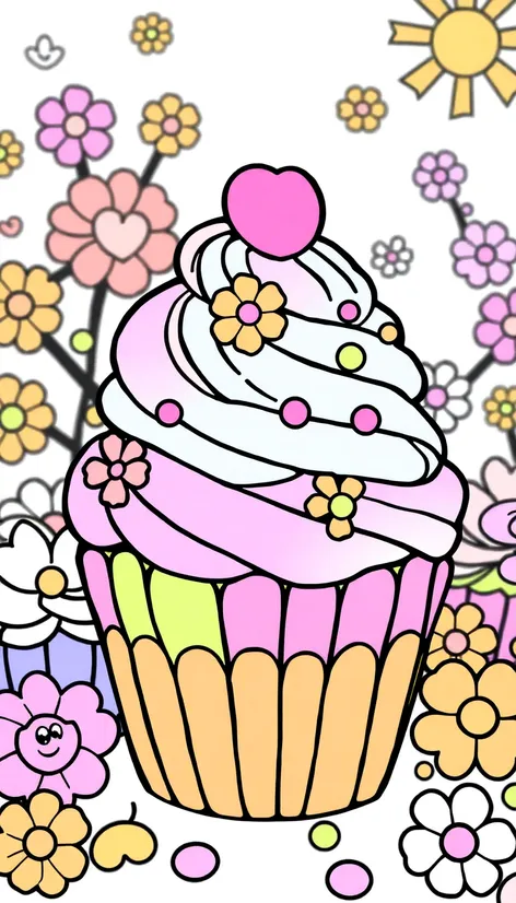 coloring sheet cupcake