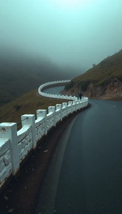 big white stone guardrails