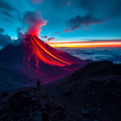 mountain climbers volcano