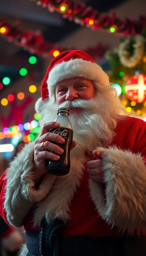 santa drinking coke