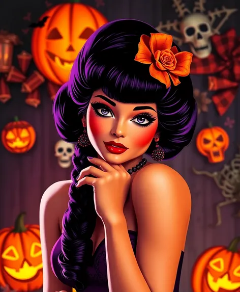 halloween vintage pin up