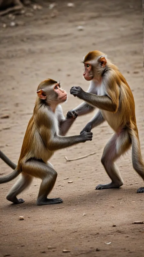 monkeys fighting