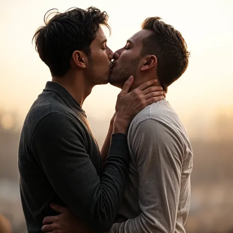 two guy kissing