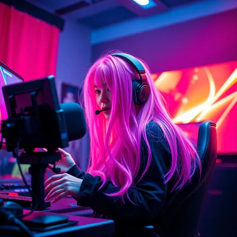 pink hair streamer