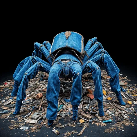 Spider made of trash,