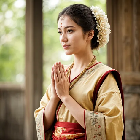 women's during traditional wishing