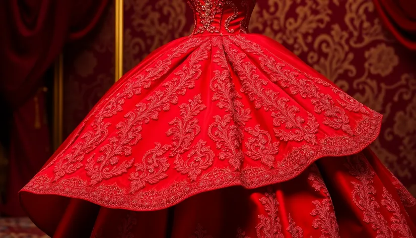 red ball gown