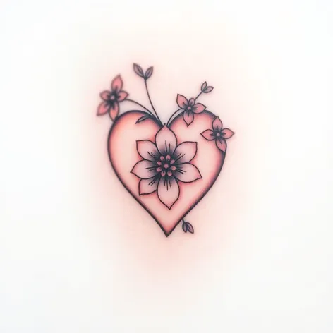 flower heart tattoo