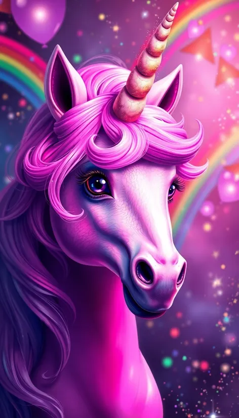 purple and pink unicorn