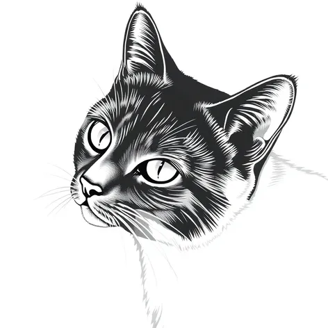 cat line drawing tattoo