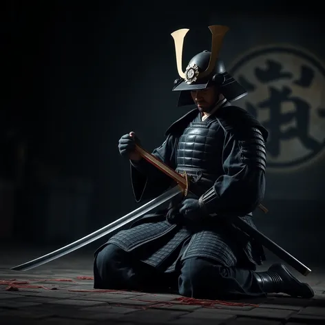 samurai kneeling with sword