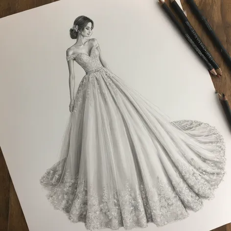 wedding dress drawing