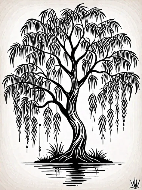 weeping willow tree tattoo