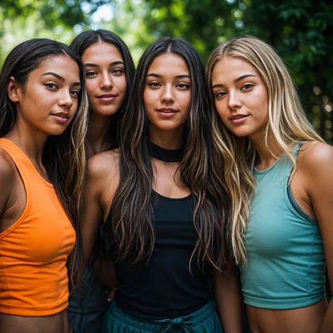 Four Pretty teen girls