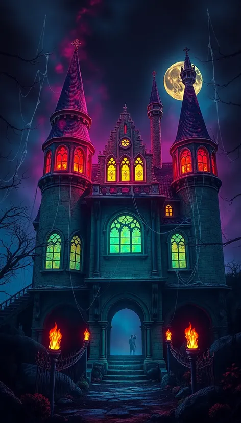 spooky retro castle