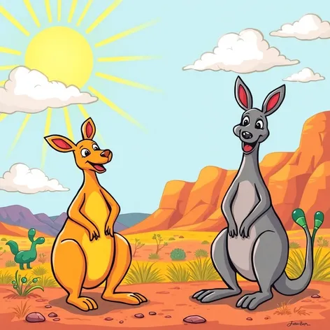 cartoon kangaroos