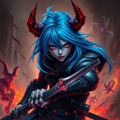 demon slayer blue hair