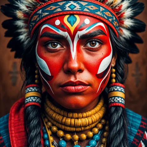 native american paint face