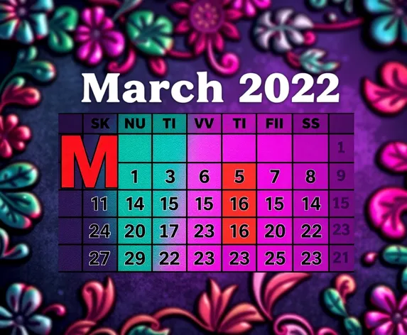 march 2022 calendar