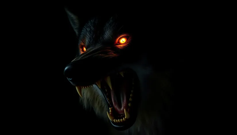 wolf snarling