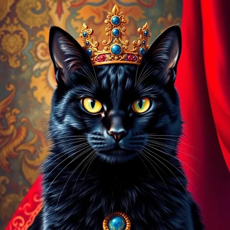 black cat with crown