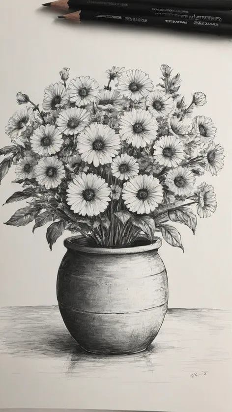 flower pot drawing