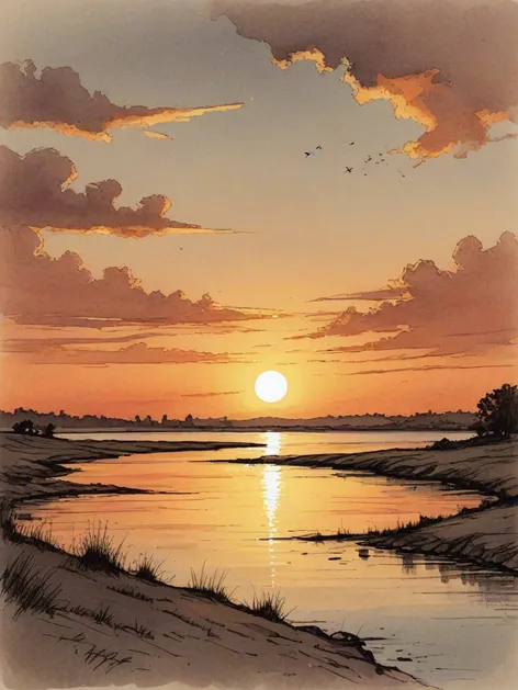 sunset sketch