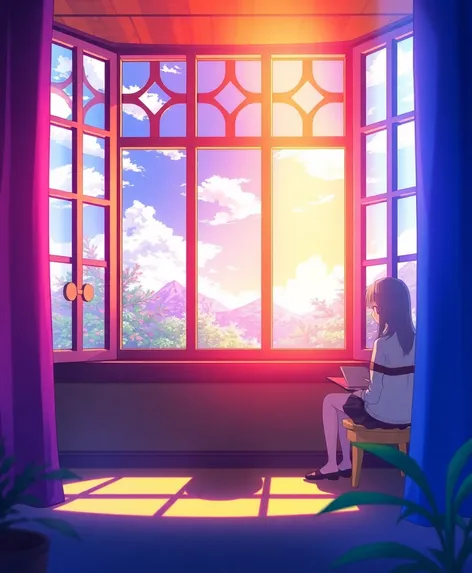 anime scene windowed room