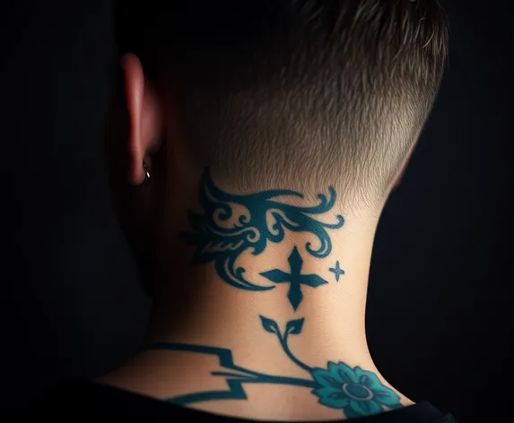 behind ear tattoo men