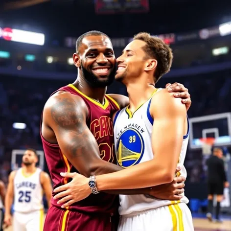 lebron james kisses steph