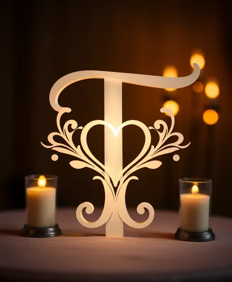 wedding letter t monogram