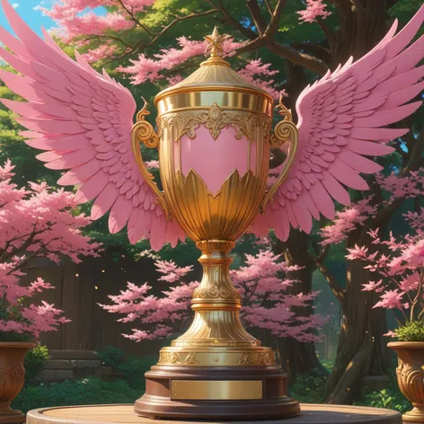 big pink detailed trophy